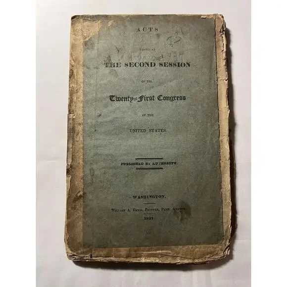 1831 Acts Congress Railroad Native American Treaty Patents Laws Andrew Jackson - Picture 1 of 8